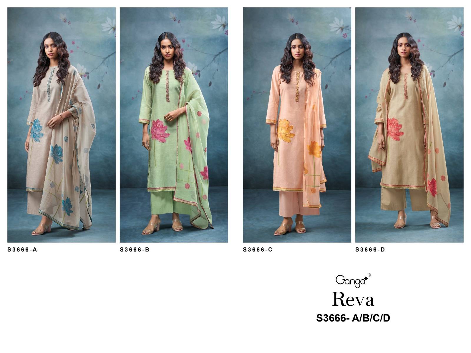 Ganga reva 3666 buy dress materials wholesale